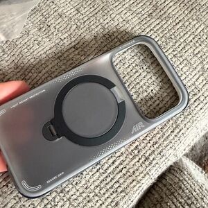 Apple Gray Clear MagSafe-Compatible Case with Black Ring Grip
